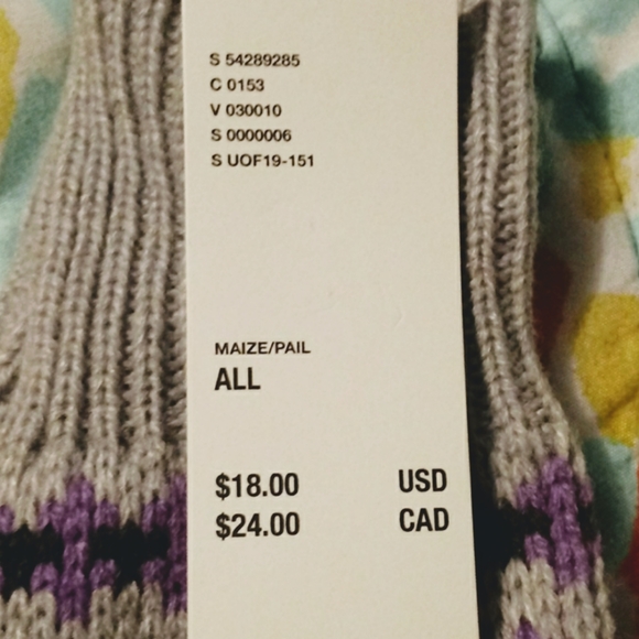 Urban Outfitters Gold Purple Gray Fair Isle Fingerless Gloves Mittens - Picture 3 of 4